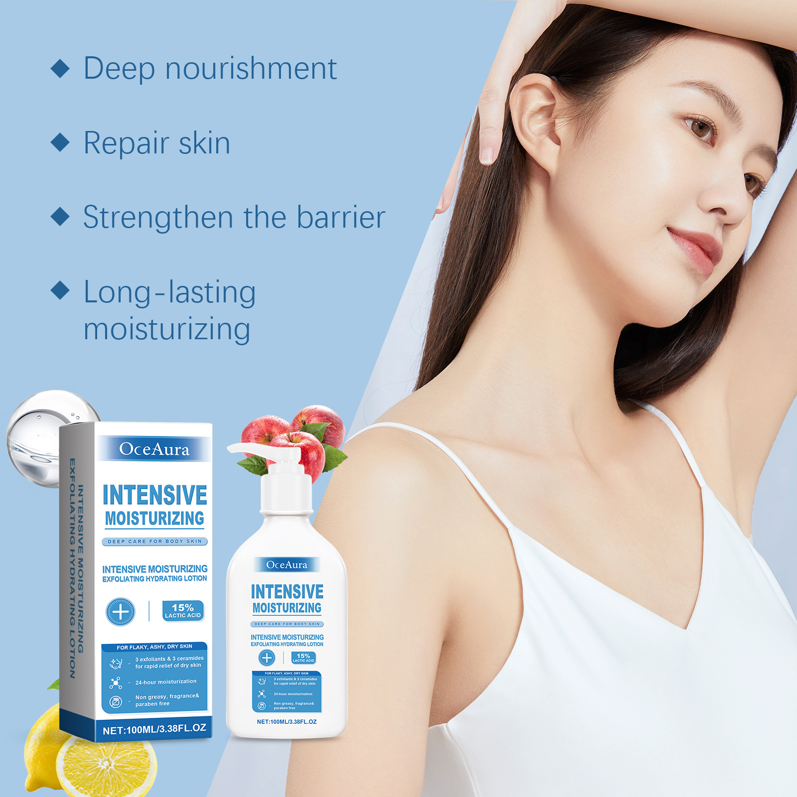 OceAura Loción Corporal Curati - Lactic Acid Toner reseña y precio
